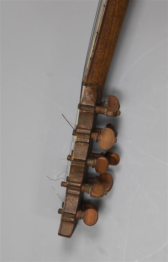 A mid 19th century Italian Chittara Battente, 91cm long